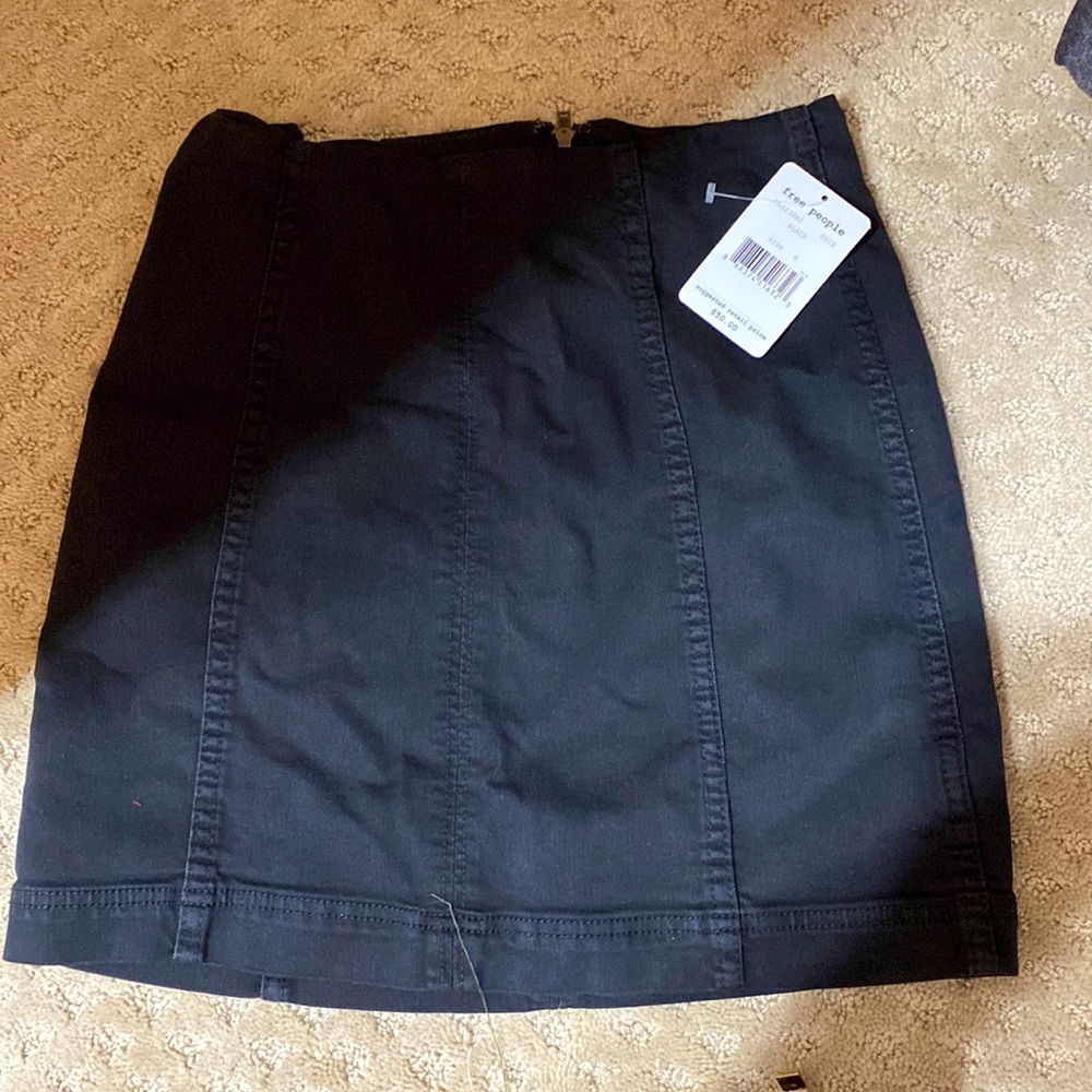 NWT Free People size 6 black denim skirt